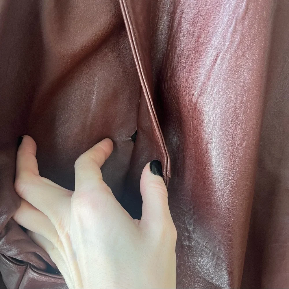 Vintage Real Leather Oversized Blazer Jacket | Brown | Size S grunge streetwear - Picture 8 of 12